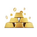 Ícone de barras de ouro: simbolizar a riqueza e a prosperidade com barras de metal precioso empilhadas