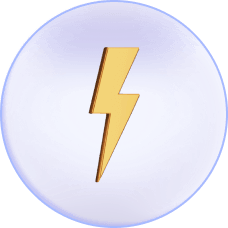 Botón negro con el símbolo de un rayo para acceder al instante a potentes funciones.