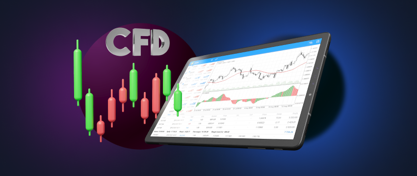 A tablet displaying online trading platform with CFDs being traded in Metatrader 4