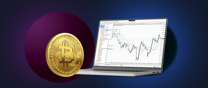 Bitcoin price prediction for 2024: A graph showing the fluctuating value of Bitcoin on a CFD cryptocurrency platform.