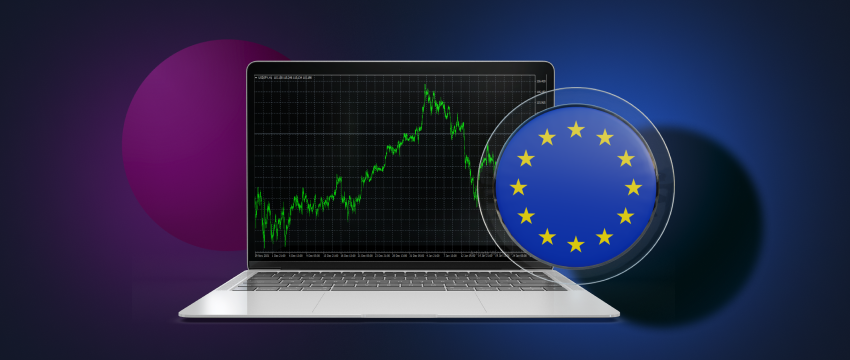 European stock market index: A visual representation of the EU stock market performance, including legal and CFD trading options.