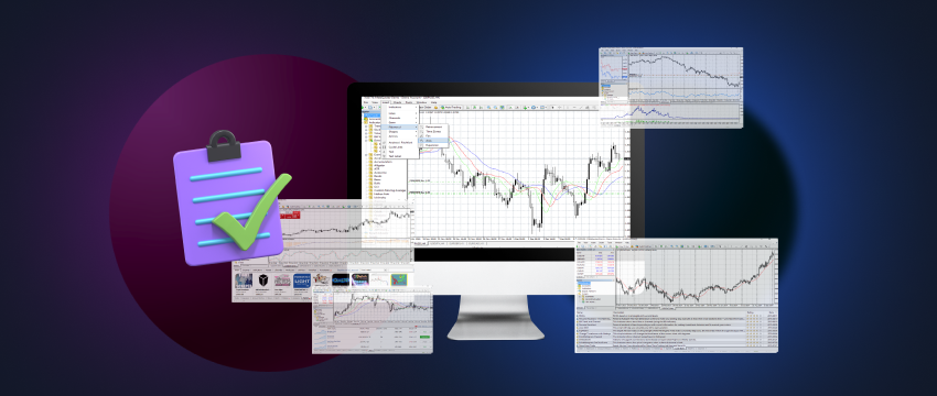 A computer monitor displaying a chart on a clipboard. Relevant to charts and MT4.