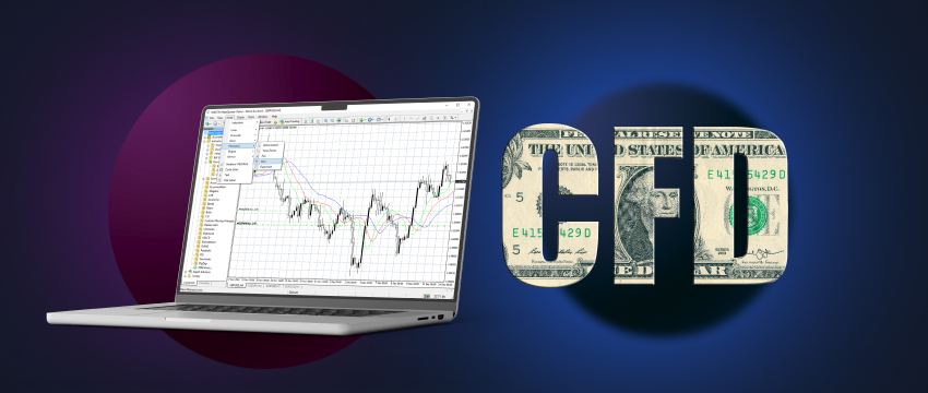 laptop screen displaying MT4 platform, downloading software on PC, with a focus on CFD trading