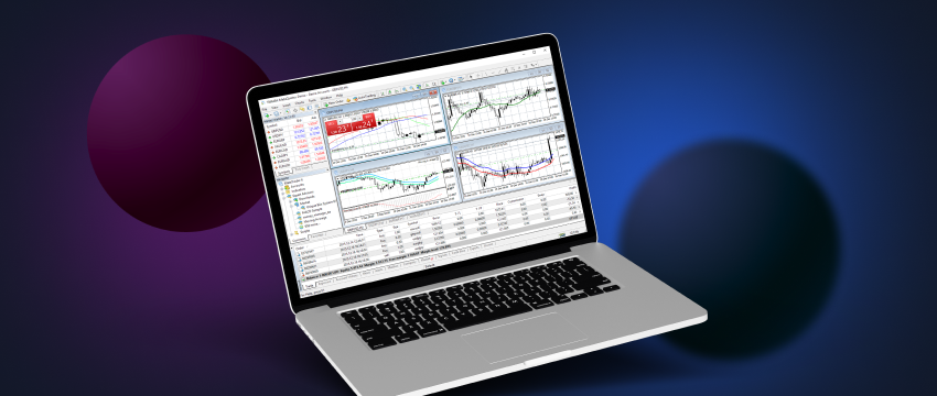 Laptop screen showing a chart on a trading platform for download