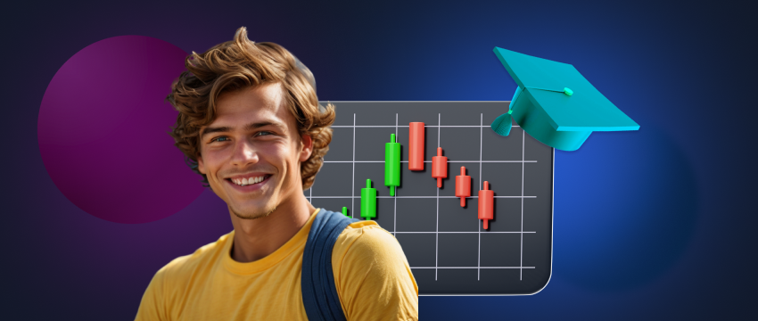 A smiling man dons a graduation cap, representing success in his journey of self-education in forex trading.