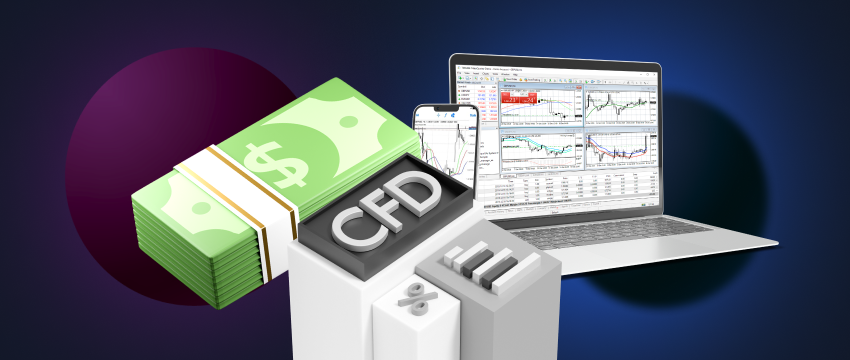 Le trading forex illustré sur l’écran d’un ordinateur portable utilisant la plateforme MetaTrader 4, mettant en avant les CFD et les opportunités d’investissement.